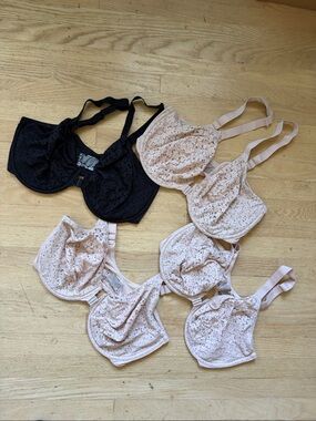 Chantelle Group Black Lace Front Close Underwire Bra 13F6 40dd bundle